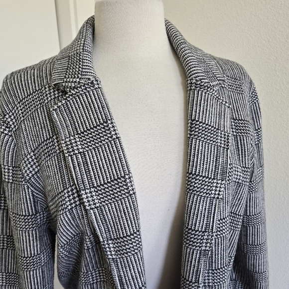 J. Crew Sophie Open Front Sweater Blazer Glen Plaid Wool Blend Size Medium - Picture 4 of 16